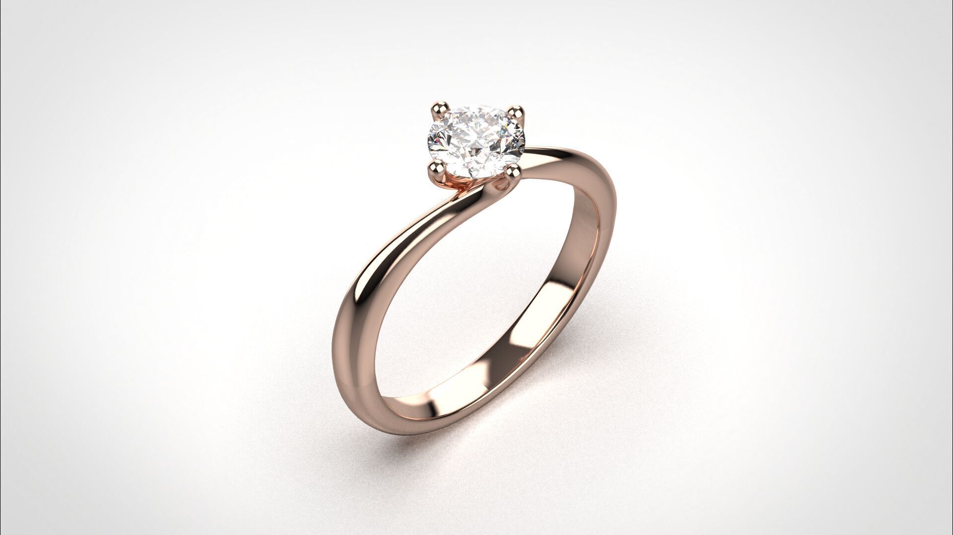 R059 half ct Timeless 18K Gold Wedding Ring Elegant CAD Eu50 3D print model_20