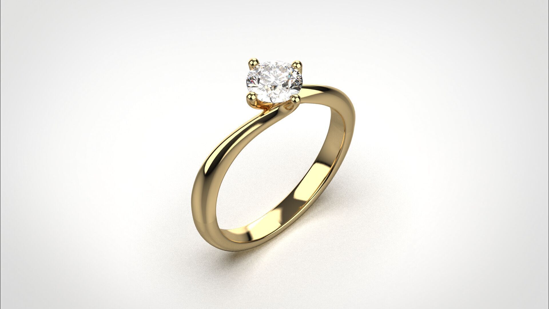 R059 half ct Timeless 18K Gold Wedding Ring Elegant CAD Eu50 3D print model_7