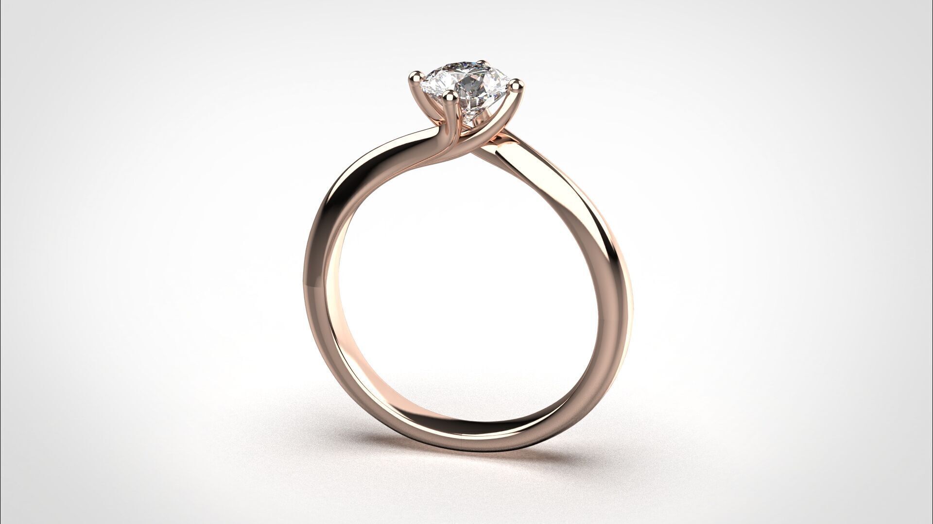 R059 half ct Timeless 18K Gold Wedding Ring Elegant CAD Eu50 3D print model_17