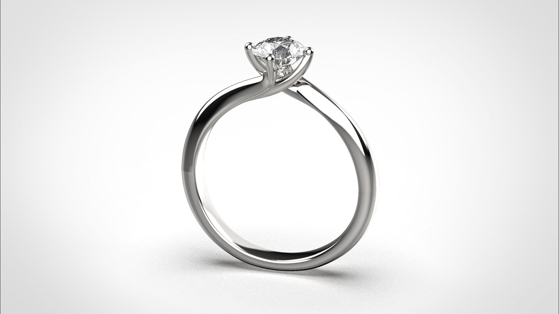 R059 half ct Timeless 18K Gold Wedding Ring Elegant CAD Eu50 3D print model_4