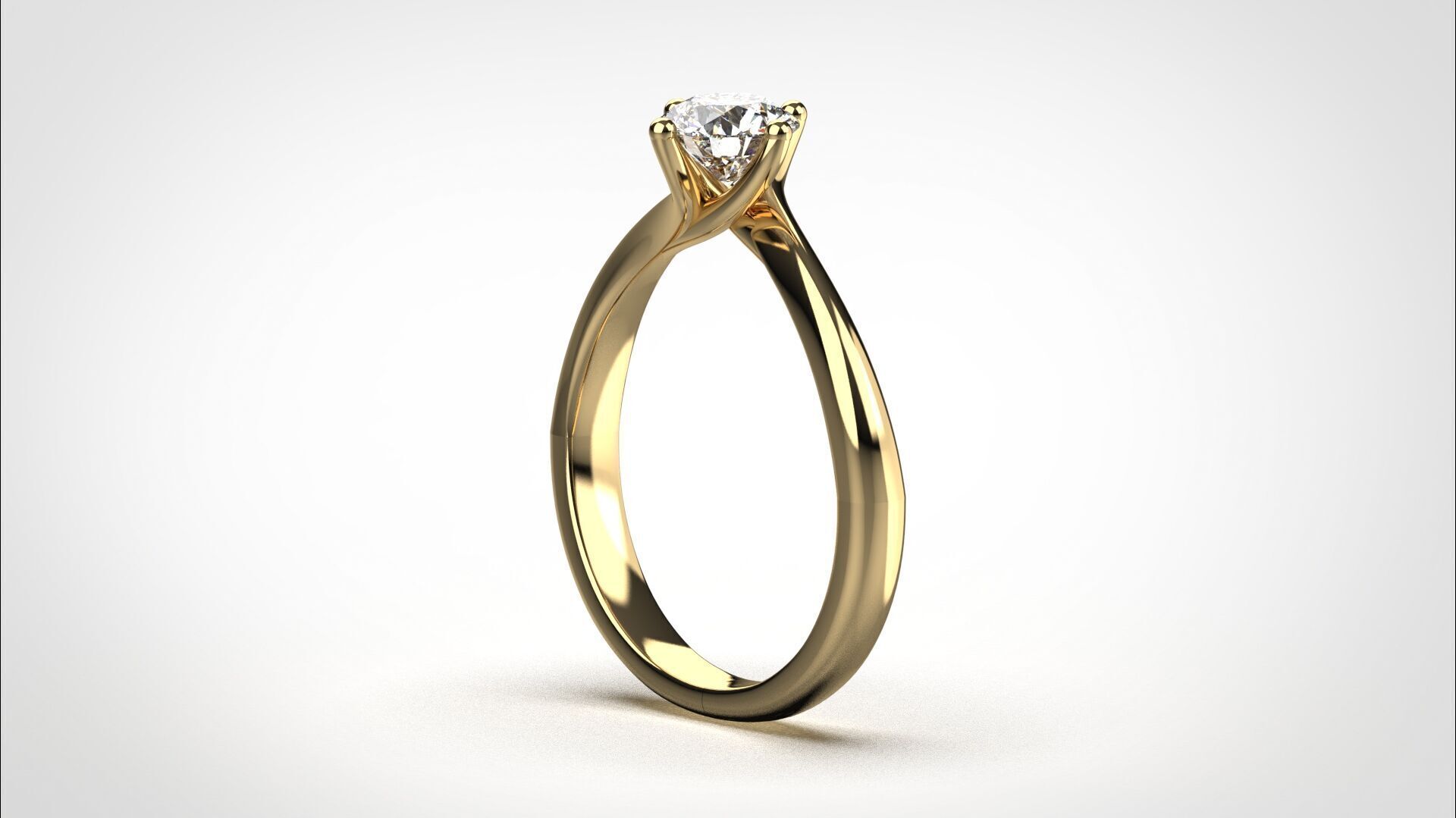 R059 half ct Timeless 18K Gold Wedding Ring Elegant CAD Eu50 3D print model_12