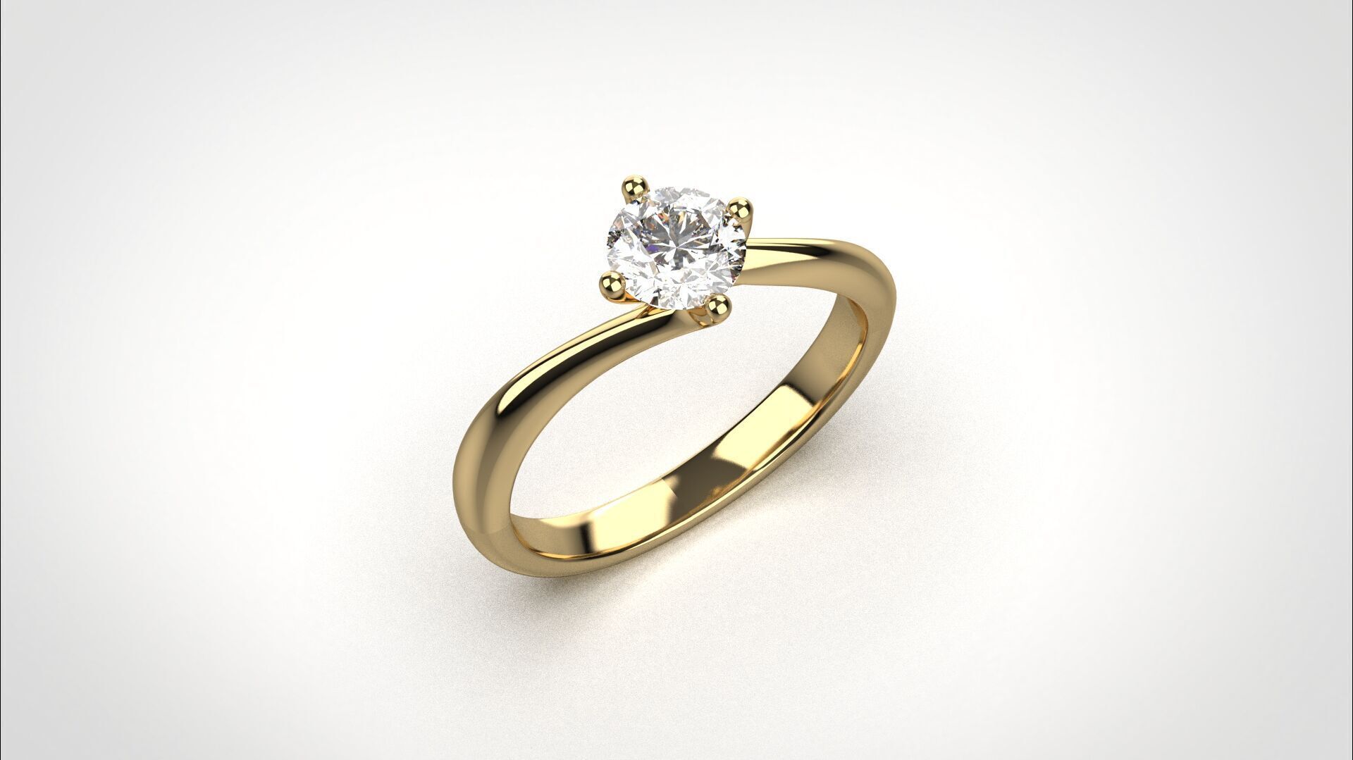 R059 half ct Timeless 18K Gold Wedding Ring Elegant CAD Eu50 3D print model_13