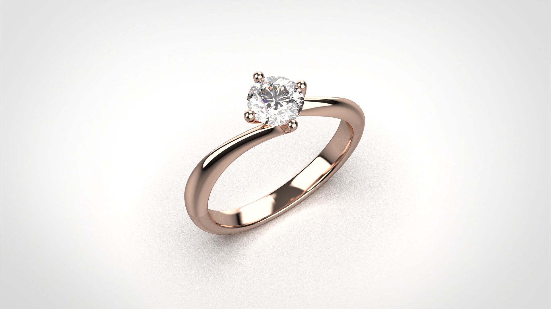 R059 half ct Timeless 18K Gold Wedding Ring Elegant CAD Eu50 3D print model_14