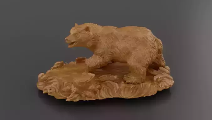 Bear Sculpture 3D Model for CNC Milling or 3D Printing