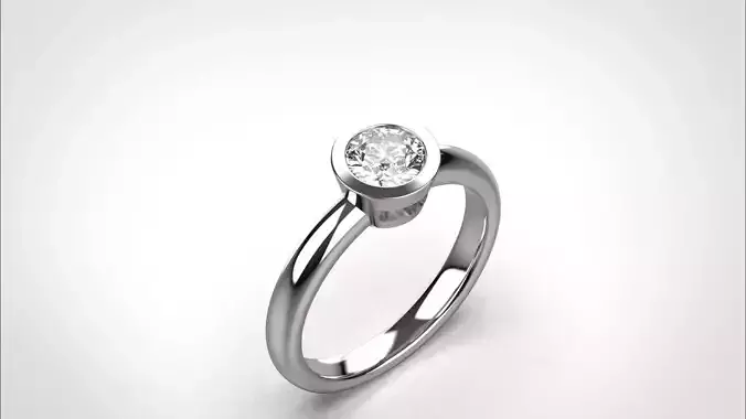 R060 Timeless Gold Wedding Ring 3D Model CAD EU50