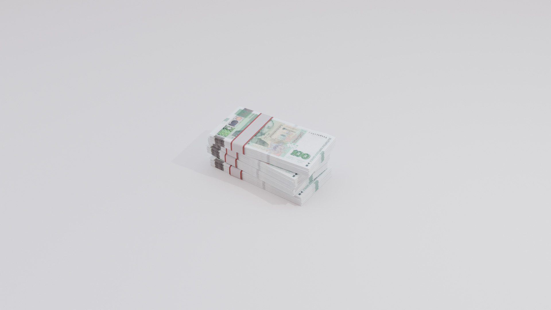 100 Bulgaria Bulgarian Lev Currency Low-poly 3D model_4