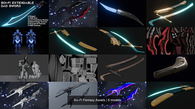 Sci-Fi Fantasy Assets 3D Model Collection