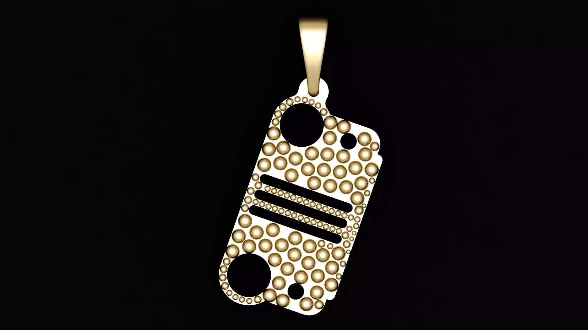 ETEVON Gold Plated pendant 3d prientable model 3D print model