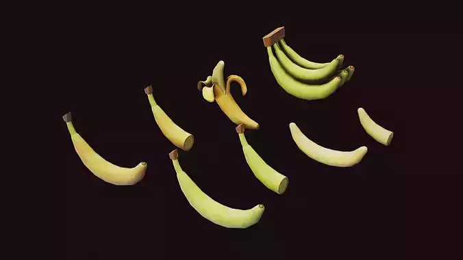 Stylized Fruit Banana Game-Ready