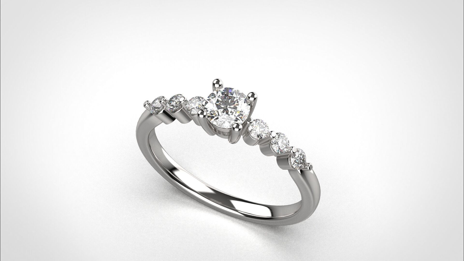 R062 Minimal Wedding Ring 18K CAD Design EU Size 50 3D print model_3