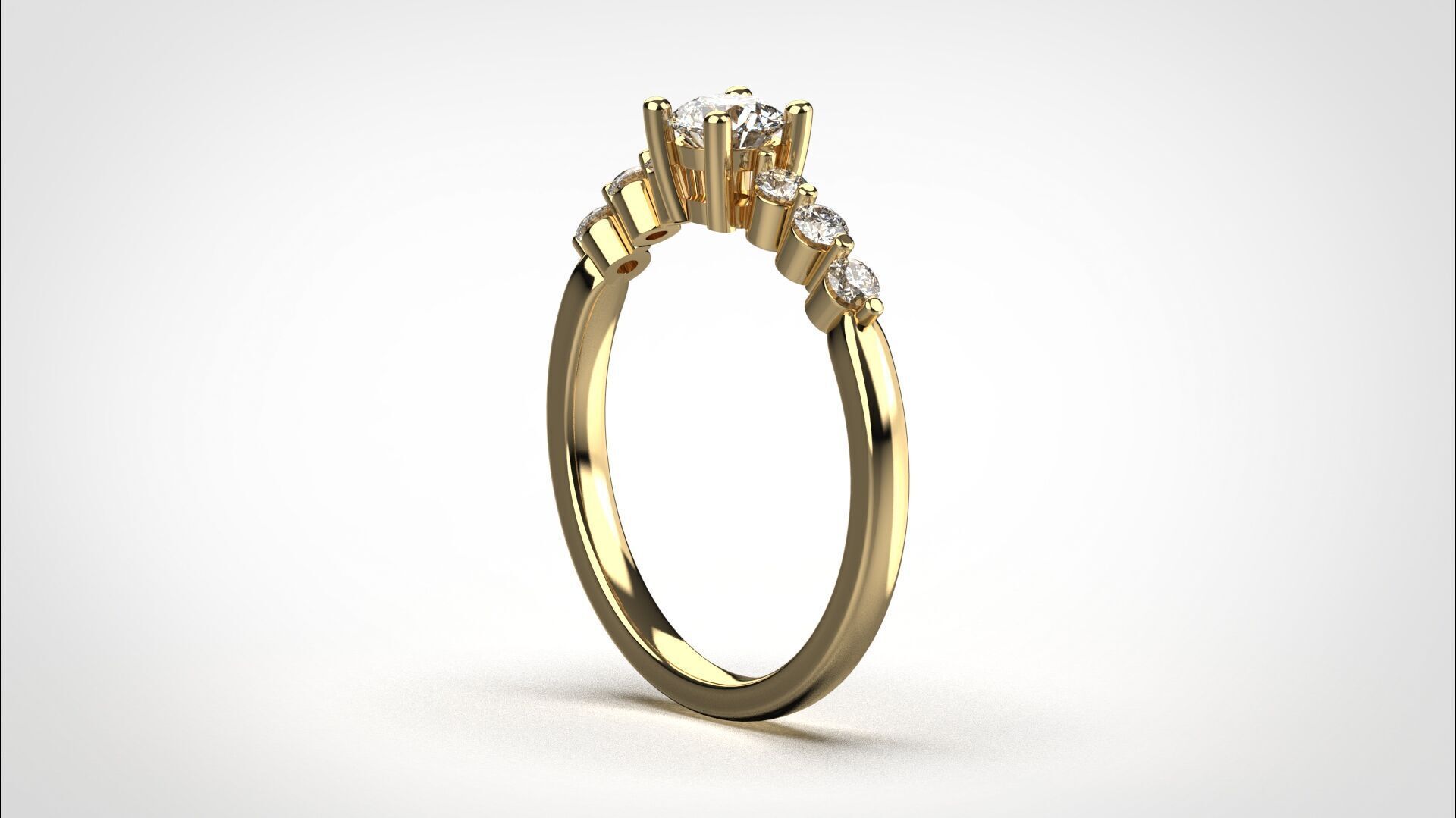 R062 Minimal Wedding Ring 18K CAD Design EU Size 50 3D print model_12