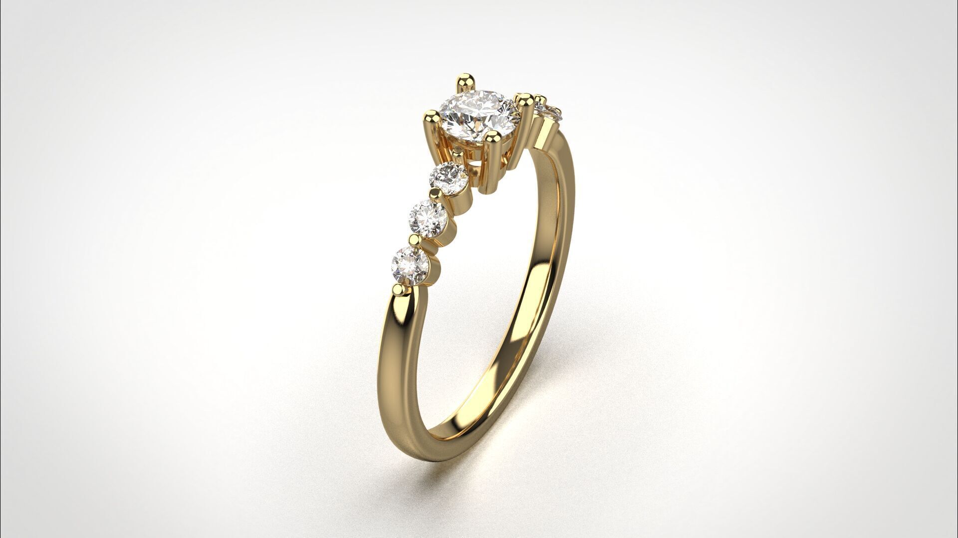 R062 Minimal Wedding Ring 18K CAD Design EU Size 50 3D print model_9