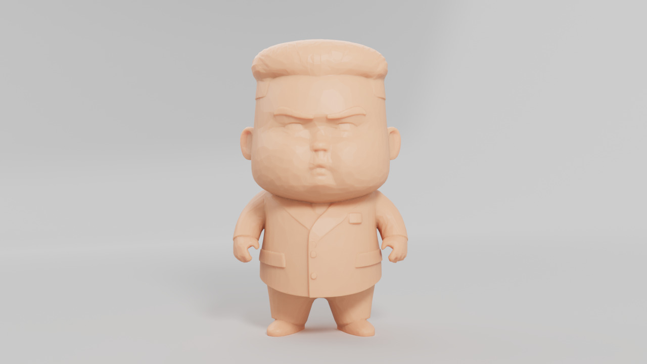 Chibi Style Low Poly Trump Putin Xi jinping Kim jong un  3D print model_2