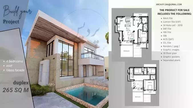 Modern Duplex Villa 4-  265 SQM  Full Package