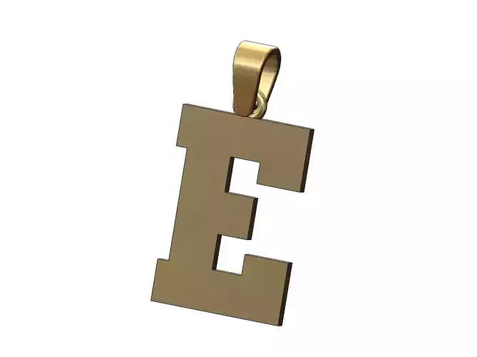 E varsity letter sports letterman jersey pendant charm