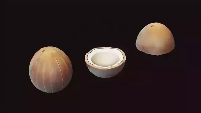 Stylized Fruit Coconut Game-Ready