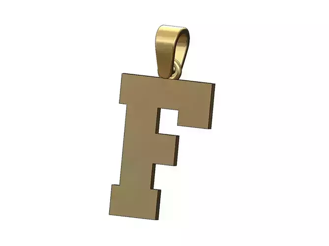 F varsity letter sports letterman jersey pendant charm