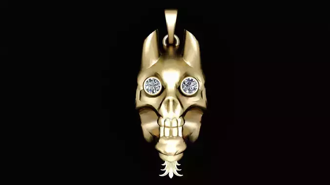 DEVIL FACE  pendant 3d prientable model