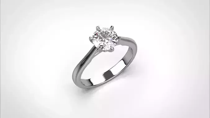 R071 Timeless 18K Gold 1ct  Wedding Ring Elegant CAD Eu50