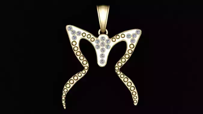 gold neckles pendant 3d prientable model