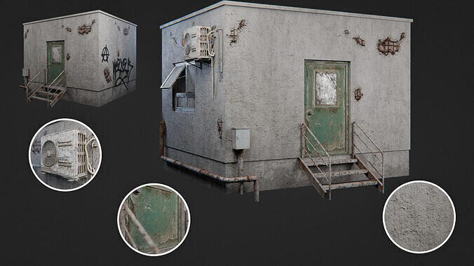 Urban Building Pack Low-poly 3D model 3