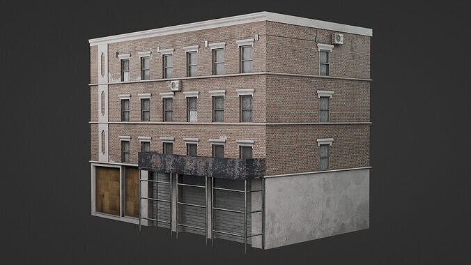 Urban Building Pack Low-poly 3D model 4