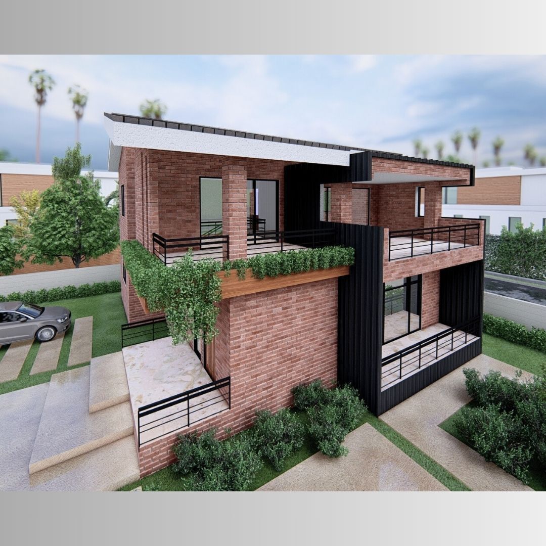 Modern House with Sloping Roof - 280 SQM - Full Package 3D model_22