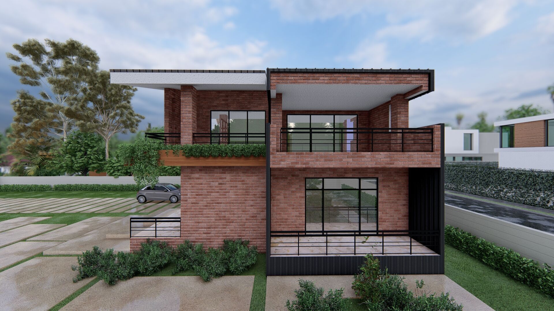 Modern House with Sloping Roof - 280 SQM - Full Package 3D model_10
