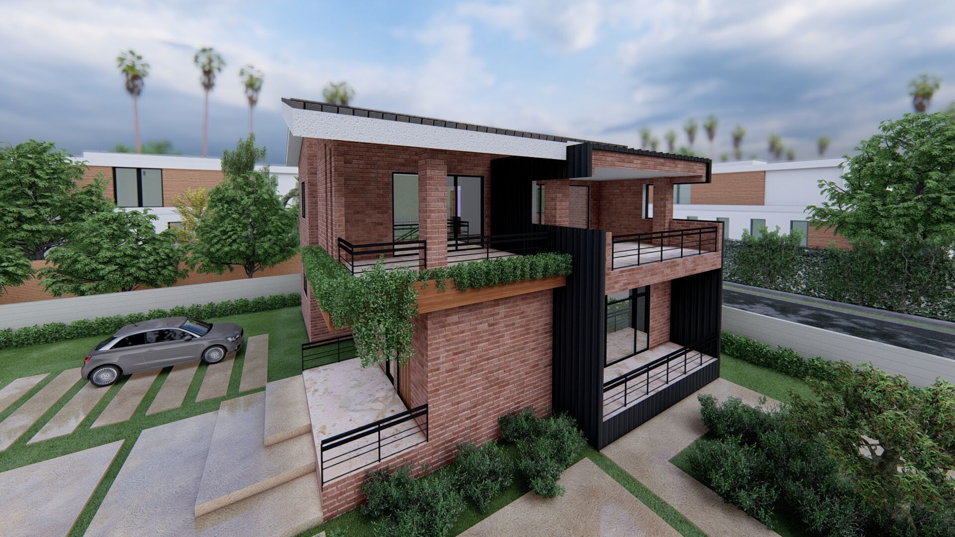 Modern House with Sloping Roof - 280 SQM - Full Package 3D model_14