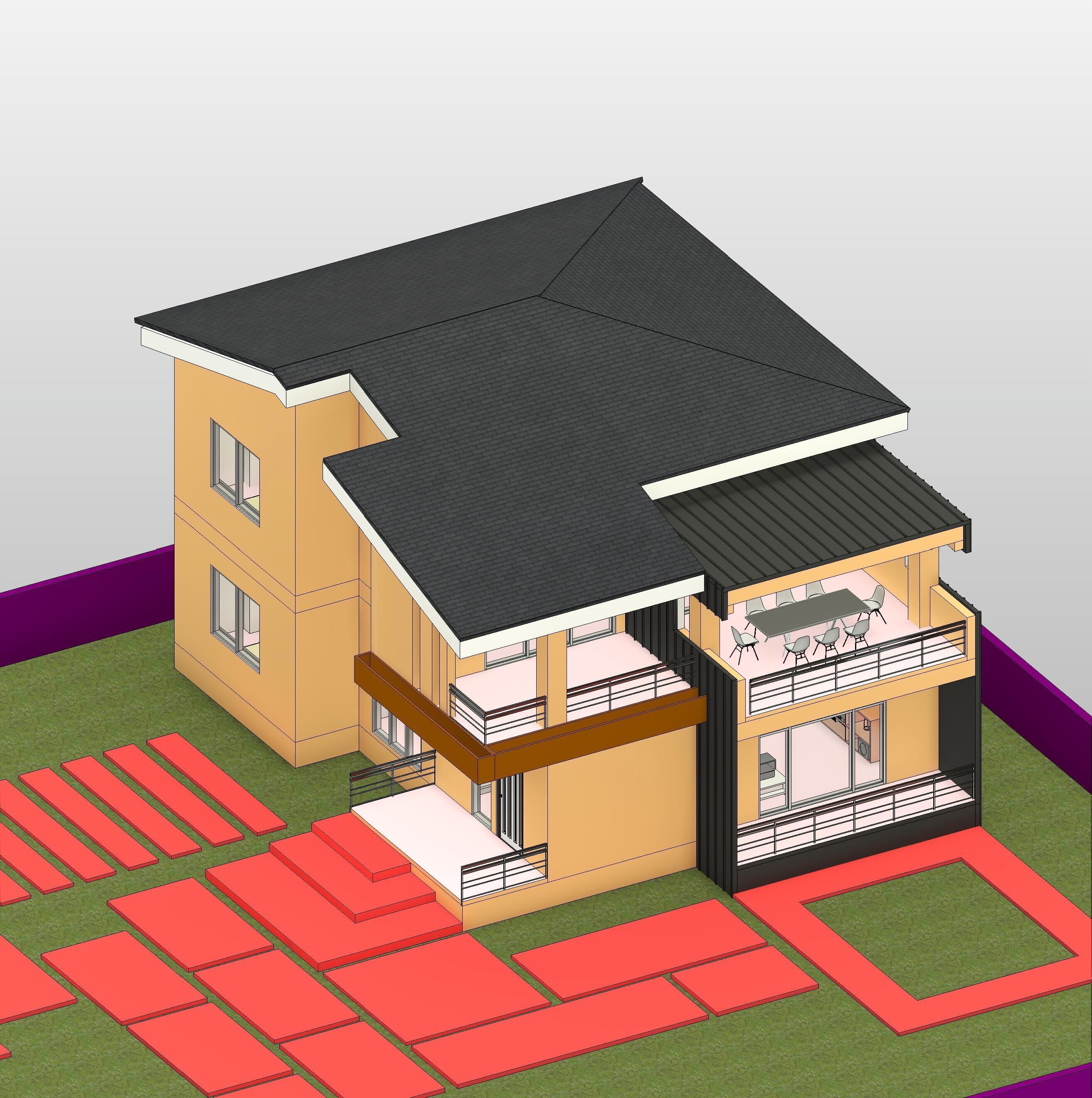 Modern House with Sloping Roof - 280 SQM - Full Package 3D model_5