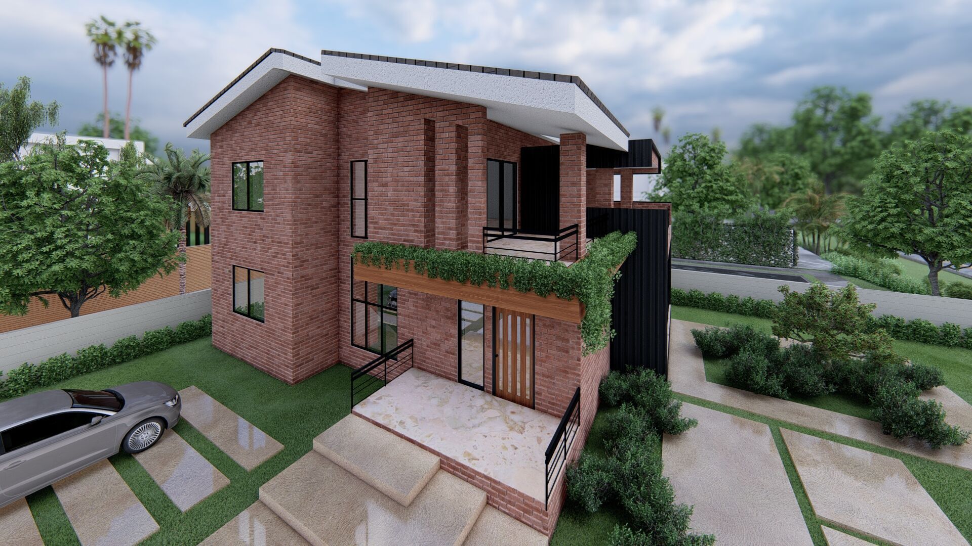 Modern House with Sloping Roof - 280 SQM - Full Package 3D model_16