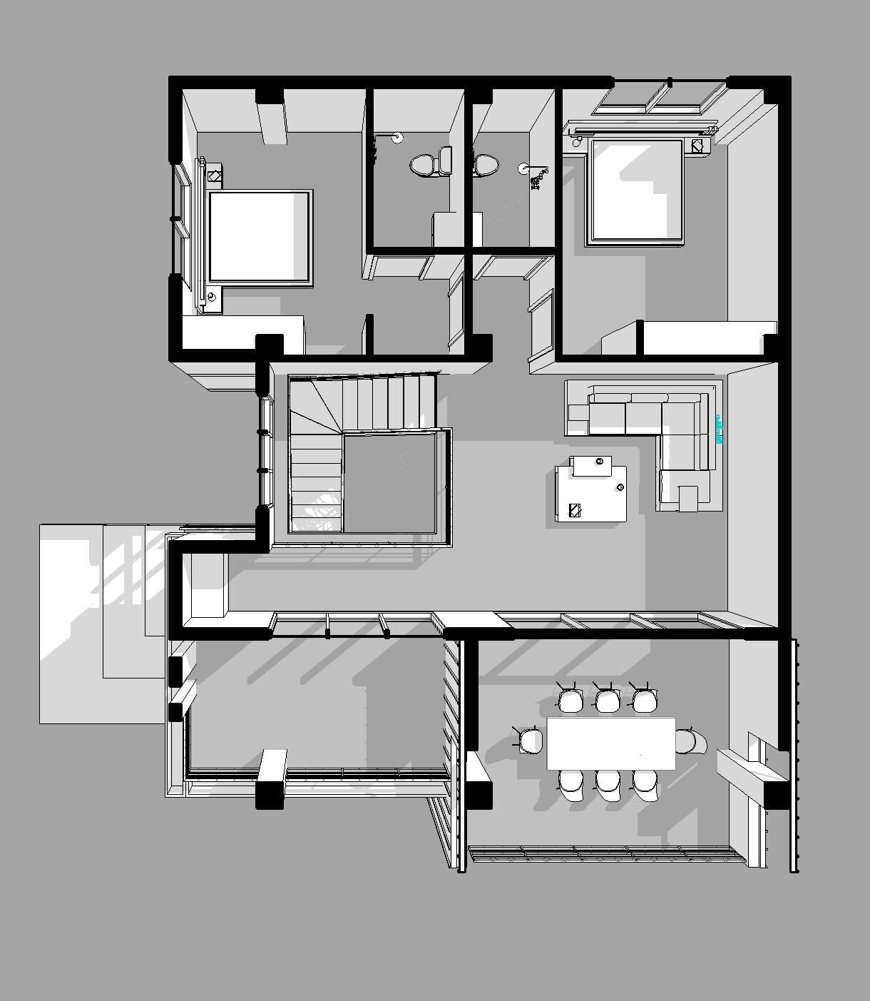 Modern House with Sloping Roof - 280 SQM - Full Package 3D model_3