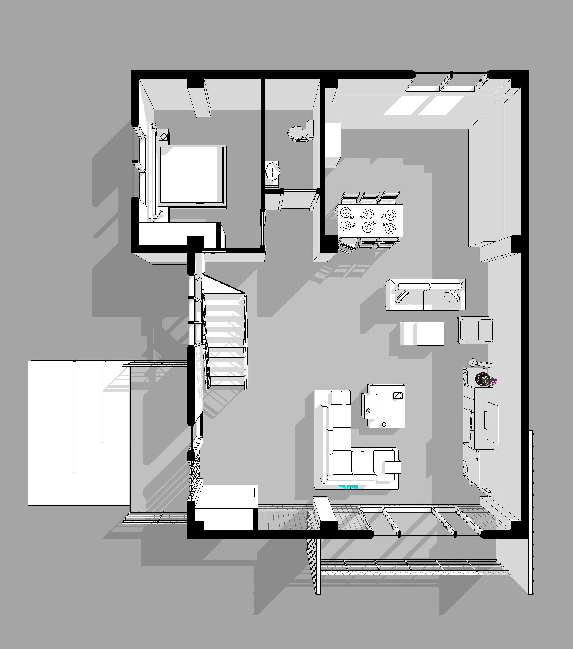 Modern House with Sloping Roof - 280 SQM - Full Package 3D model_1