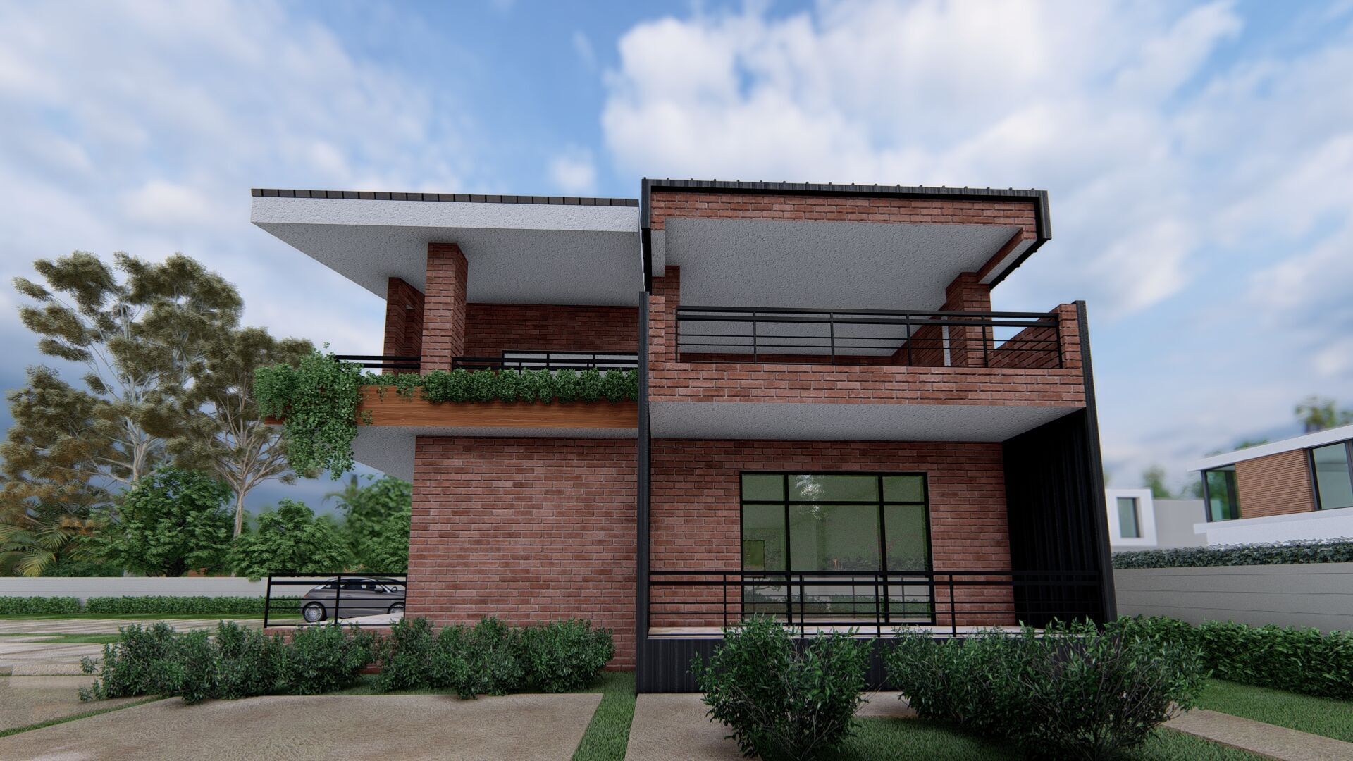 Modern House with Sloping Roof - 280 SQM - Full Package 3D model_12