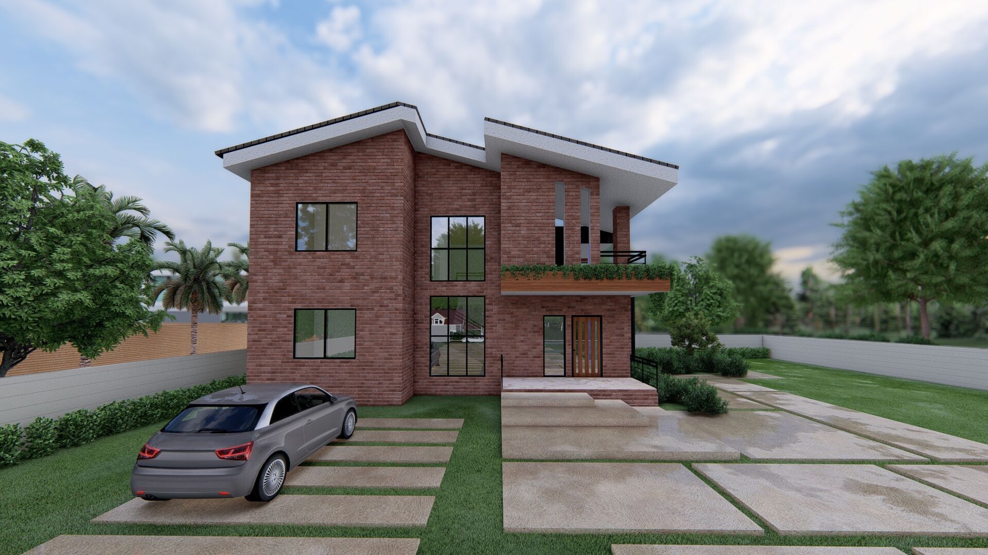 Modern House with Sloping Roof - 280 SQM - Full Package 3D model_6