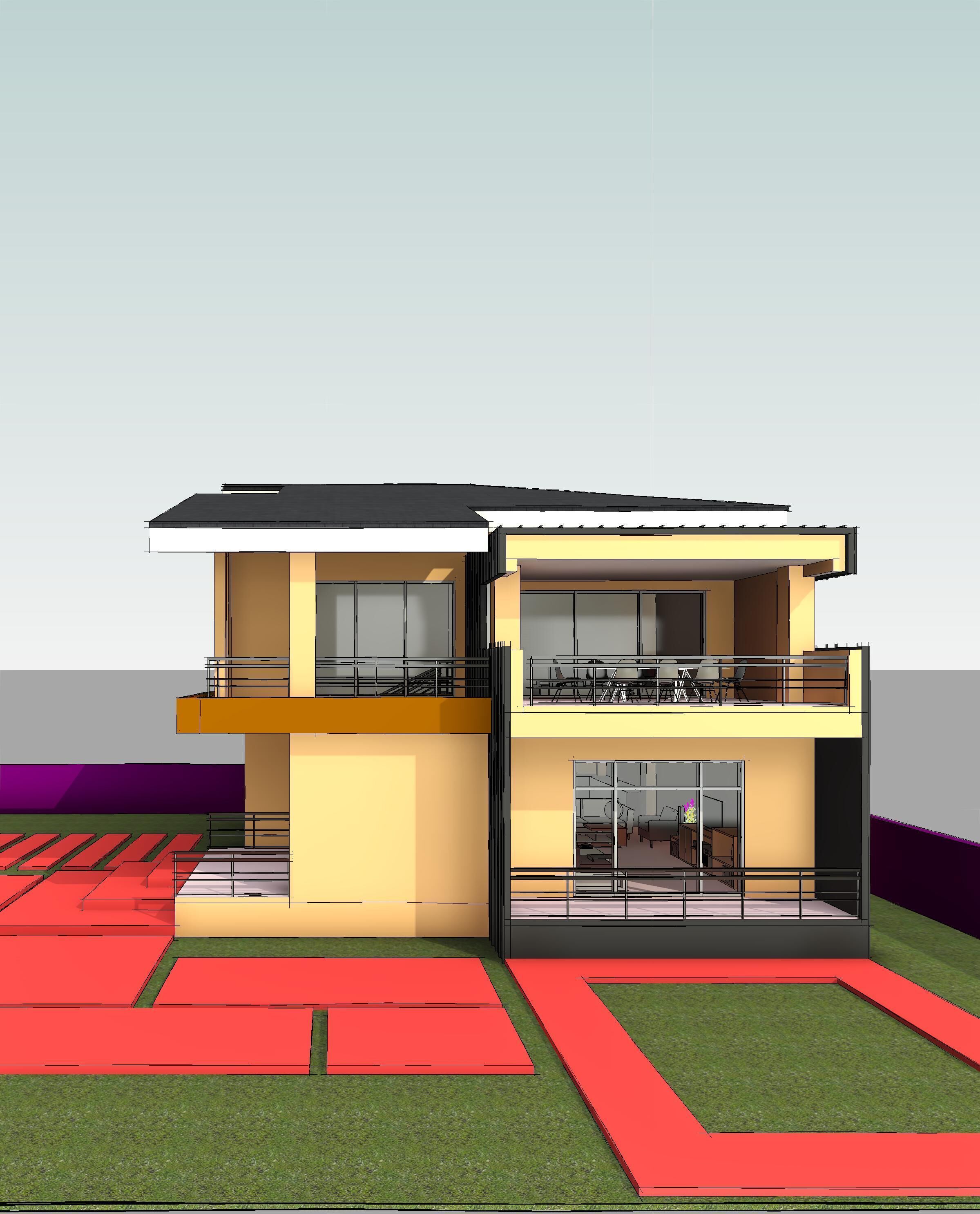 Modern House with Sloping Roof - 280 SQM - Full Package 3D model_13
