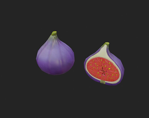 Stylized Fruit Fig Game-Ready Low-poly 3D model