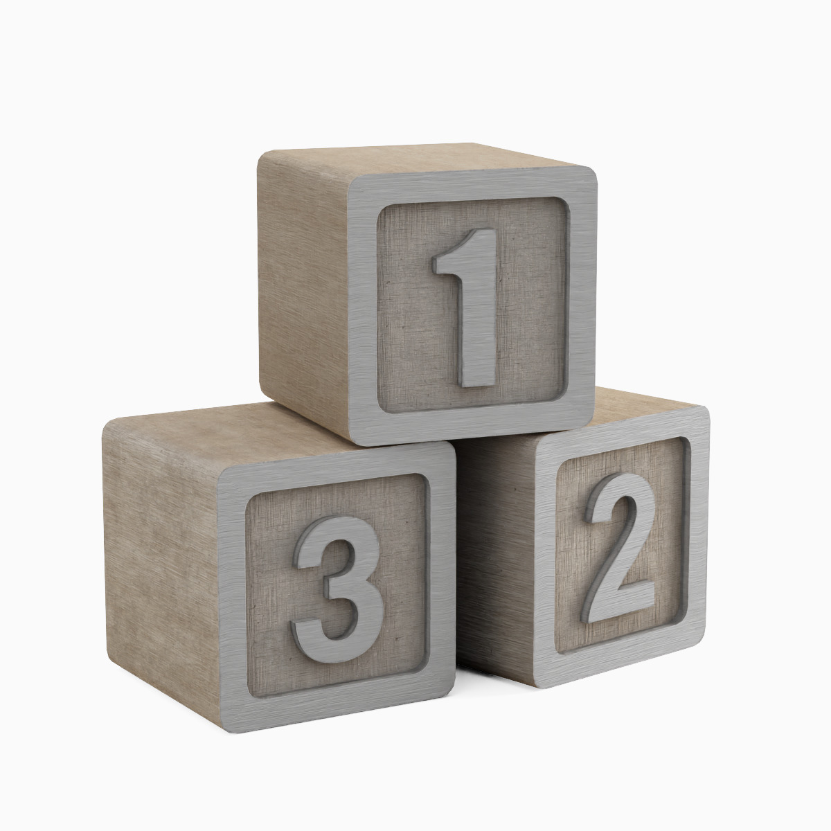 123 Blocks 01 Low-poly 3D model_2