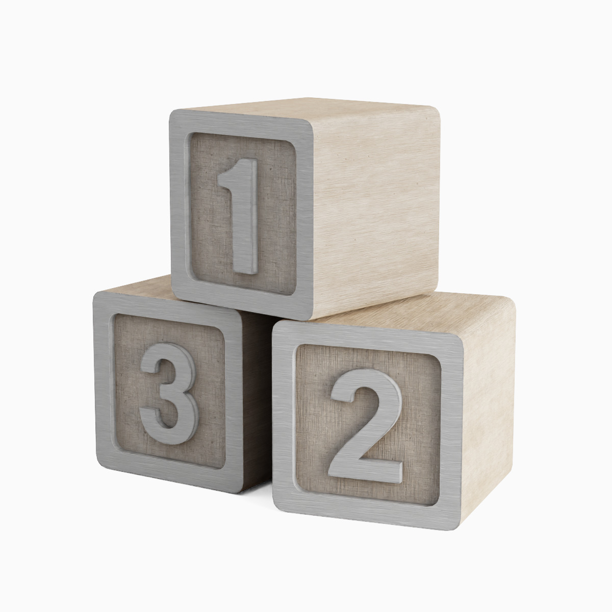 123 Blocks 01 Low-poly 3D model_3