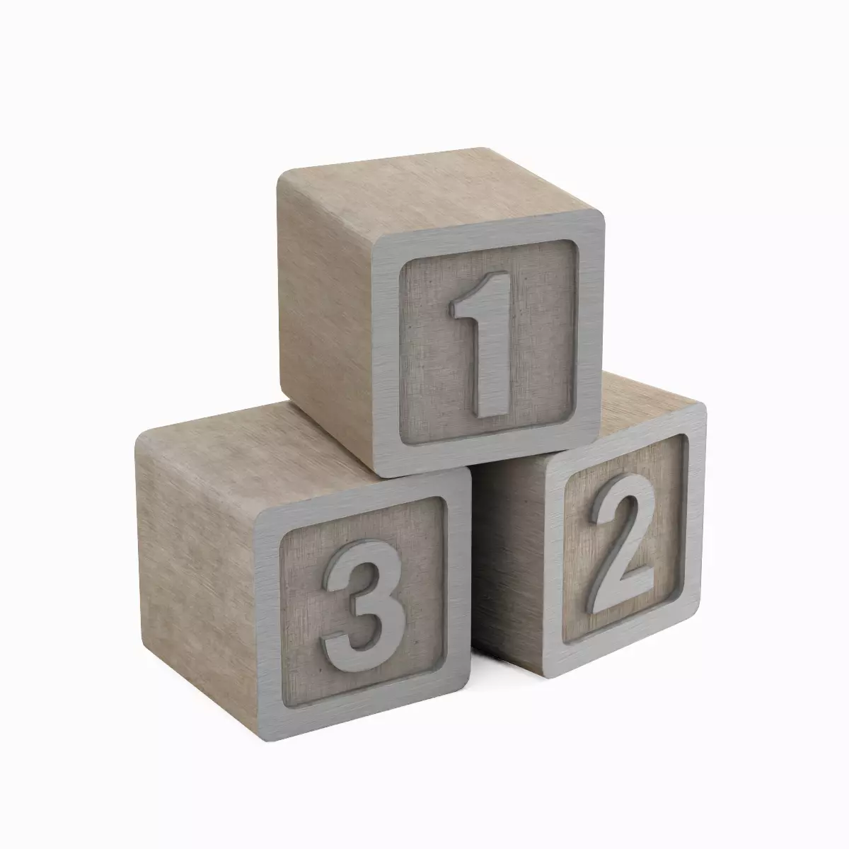 123 Blocks 01 Low-poly 3D model_0