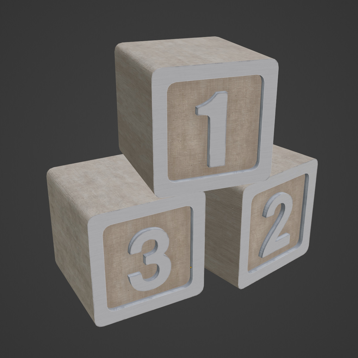 123 Blocks 01 Low-poly 3D model_6