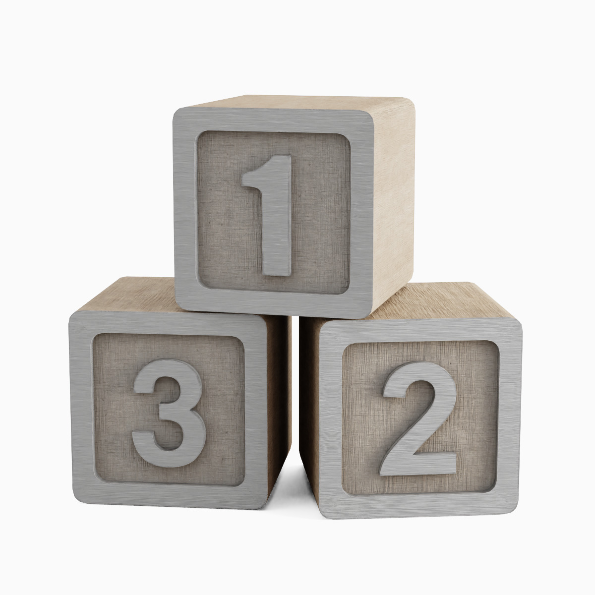 123 Blocks 01 Low-poly 3D model_1