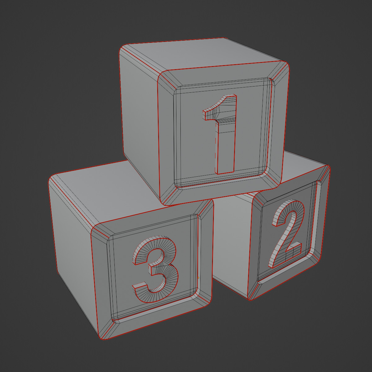 123 Blocks 01 Low-poly 3D model_9