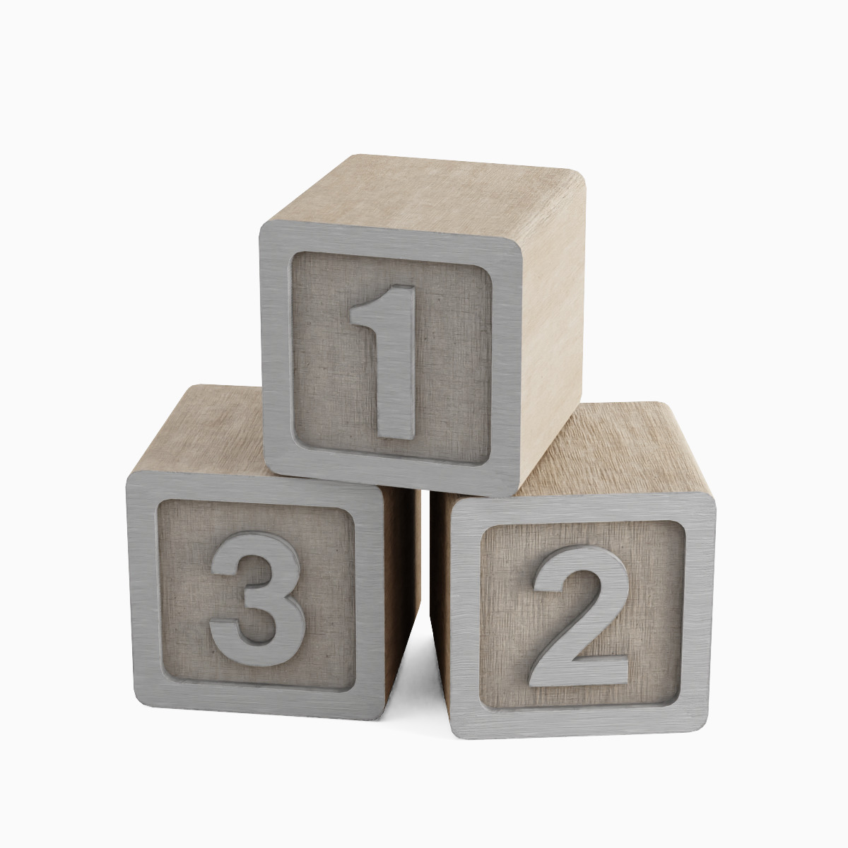 123 Blocks 01 Low-poly 3D model_4