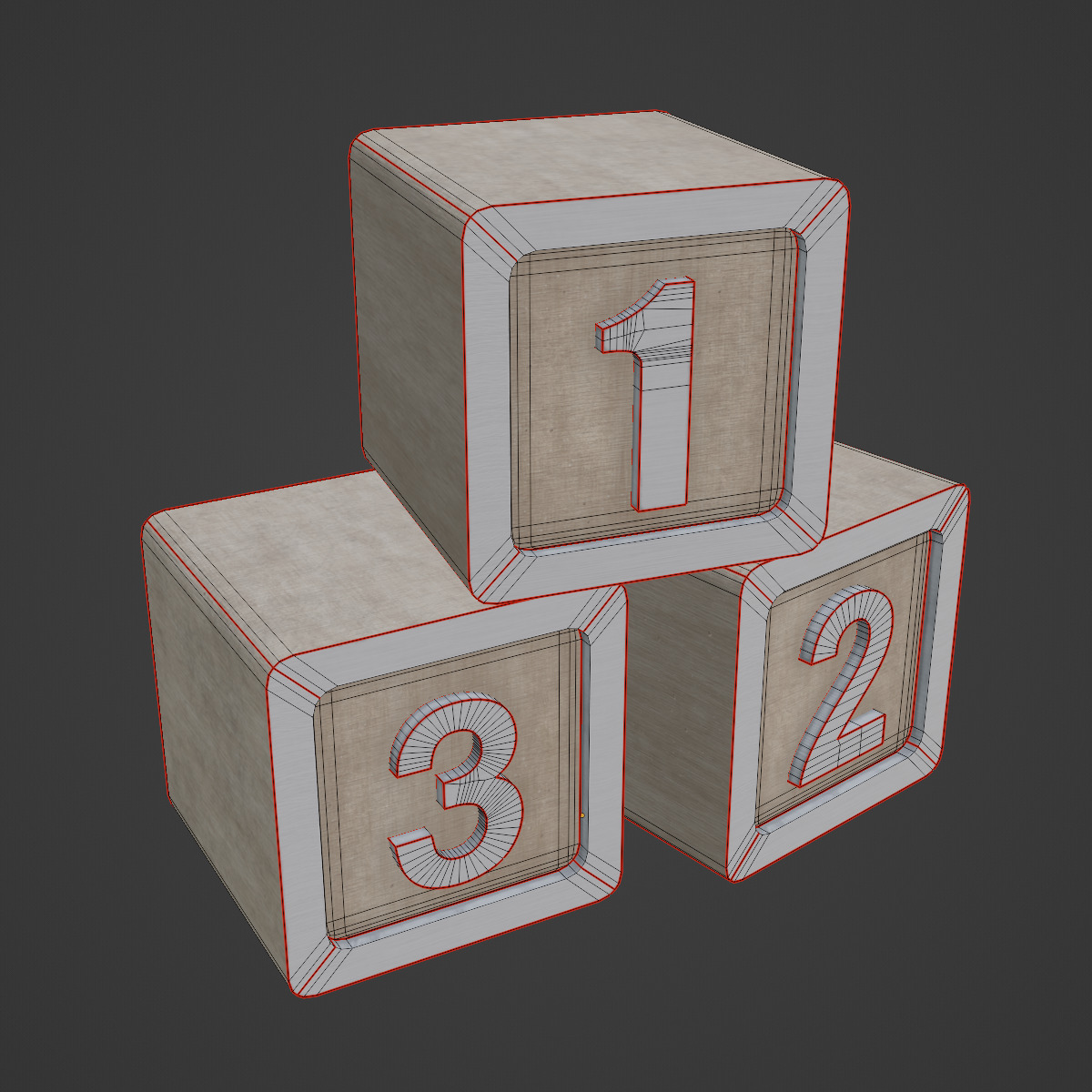 123 Blocks 01 Low-poly 3D model_7