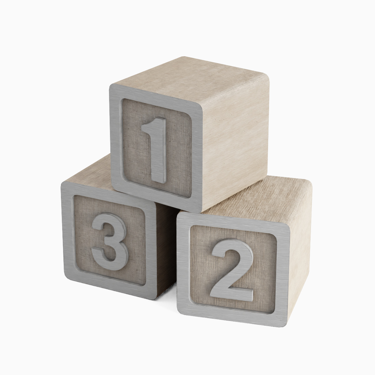 123 Blocks 01 Low-poly 3D model_5
