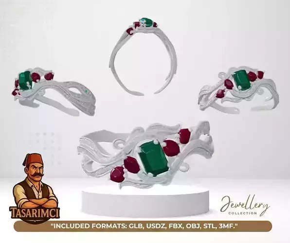 Ottoman Sultan Ring 3D Printable Digital Jewelry Design