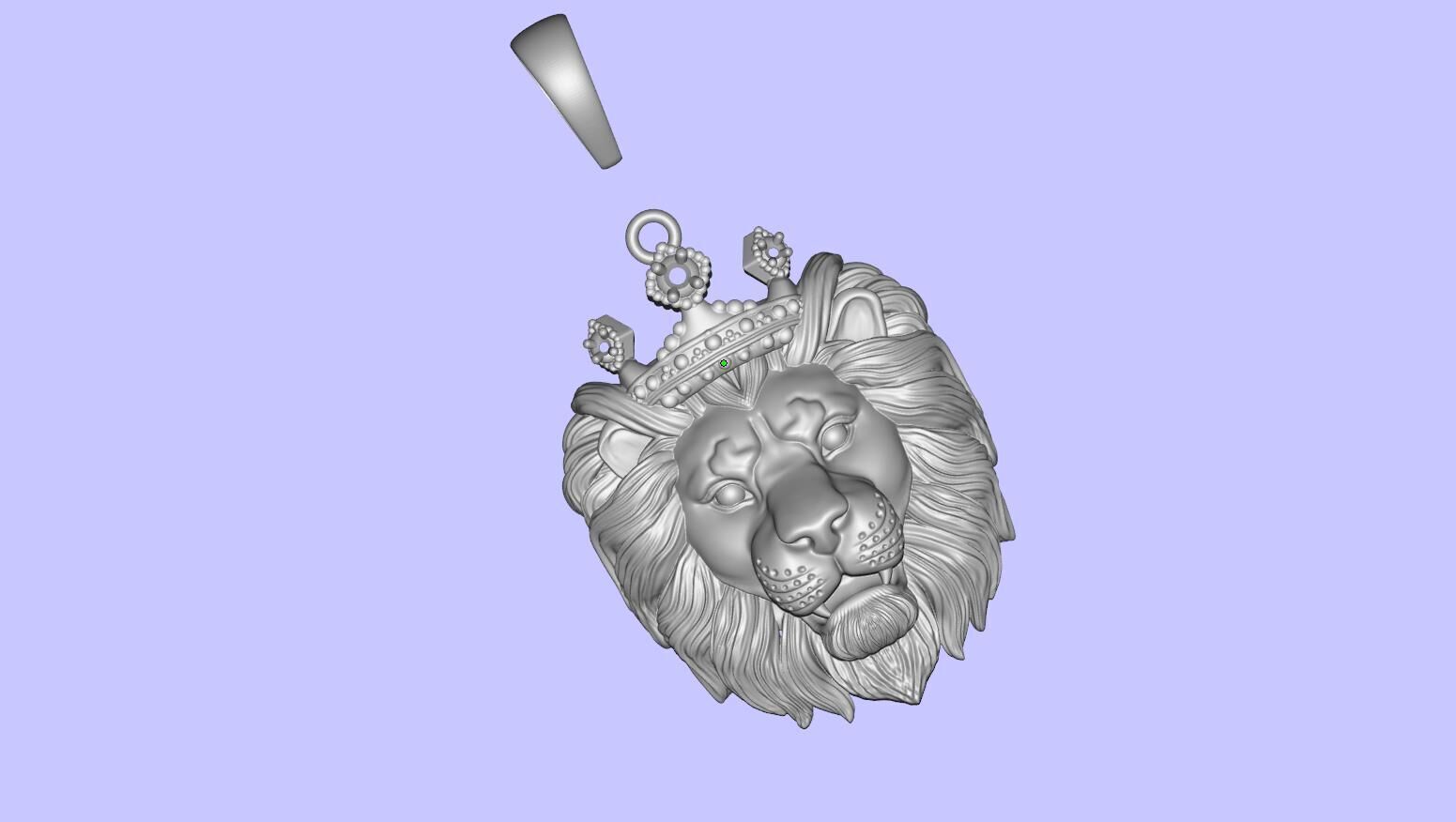 Lion with Crown Pendant 3D print model_42