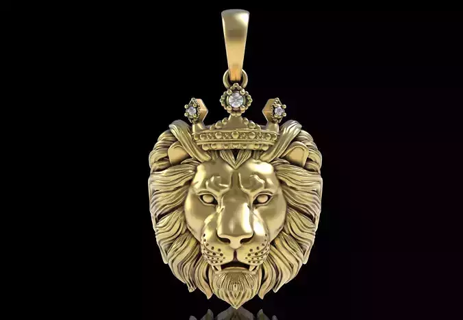 Lion with Crown Pendant