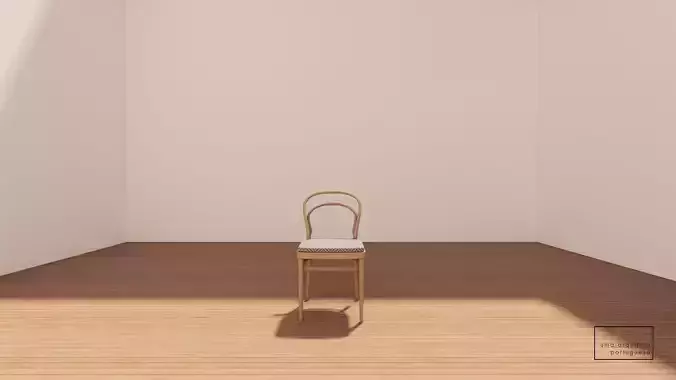 Bentwood Chair with Cushion - Horizontal Lines - Wood - Fabric